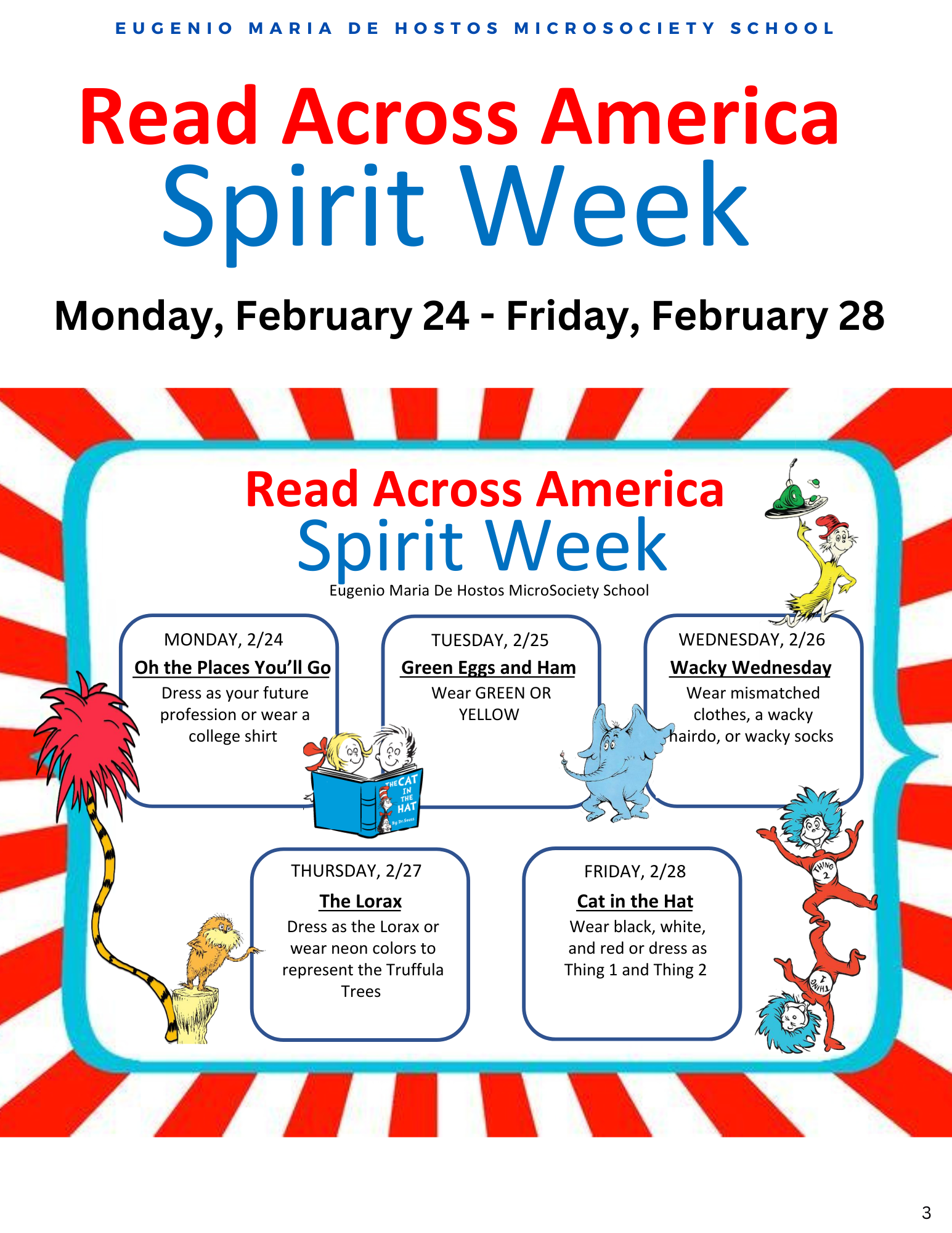 Read Across America Spirit Week